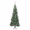 vidaXL Albero di Natale Artificiale Angolare con 300 LED Verde 180 cm