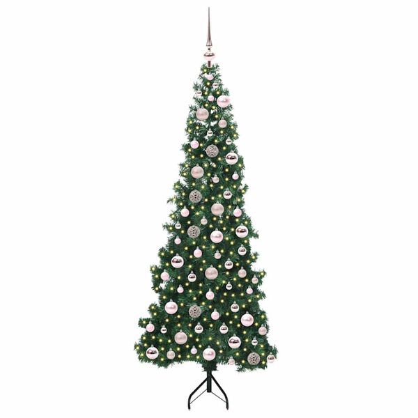 vidaXL Albero di Natale Artificiale Angolare con 300 LED Verde 180 cm