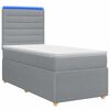 vidaXL Letto Box Spring LED con Materasso Grigio Chiaro 80 x 200 cm