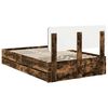 vidaXL Struttura del letto Quercia Affumicata 135 x 190 cm