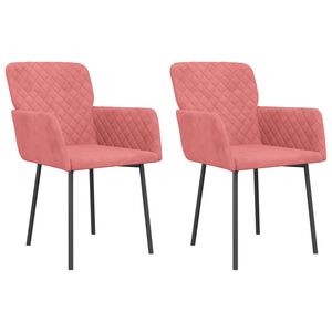 vidaXL Sedie da Pranzo 2 pz Rosa in Velluto