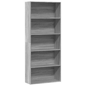 vidaXL Libreria Grigio Sonoma 80x30x189 cm in Legno Multistrato