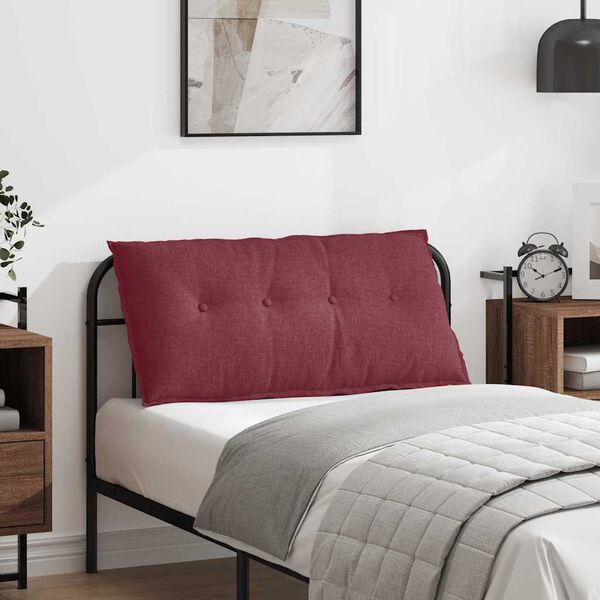vidaXL Cuscino per Schiena Rosso Vino 100 x 19 x 50 cm Tessuto