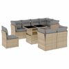 vidaXL Set Divano da Giardino 9 pz con Cuscini Beige in Polyrattan