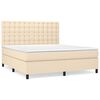 vidaXL Giroletto a Molle con Materasso Crema 180x200 cm in Tessuto