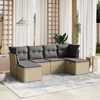 vidaXL Set Divano da Giardino 6 pz con Cuscini Beige Misto Polyrattan