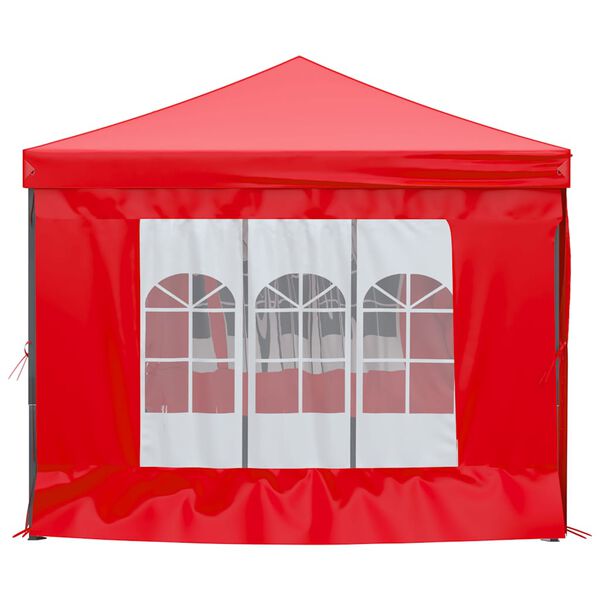 vidaXL Tenda per Feste Pieghevole con Pareti Laterali Rosso 3x6 m