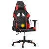 vidaXL Sedia da Gaming Massaggiante Rosso e Nero in Similpelle