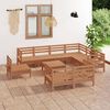 vidaXL Set Salotto da Giardino 10 pz in Legno Massello di Pino Ambra