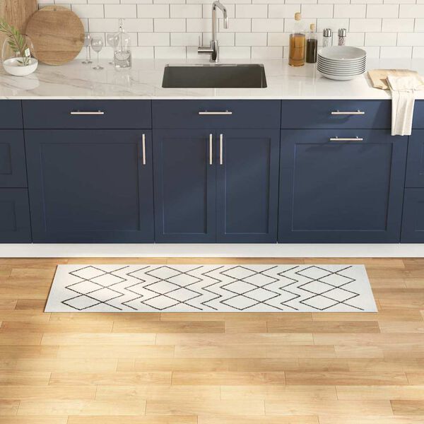 vidaXL Tappeto da Cucina Bianco 150 x 45 cm Velluto