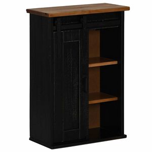 vidaXL Pensile HALDEN con Anta Scorrevole Nero 49x22,5x70 cm in Pino