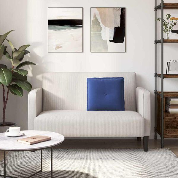 vidaXL Cuscino per Schiena Blu Polizia 50 x 45 cm Tessuto in Cords