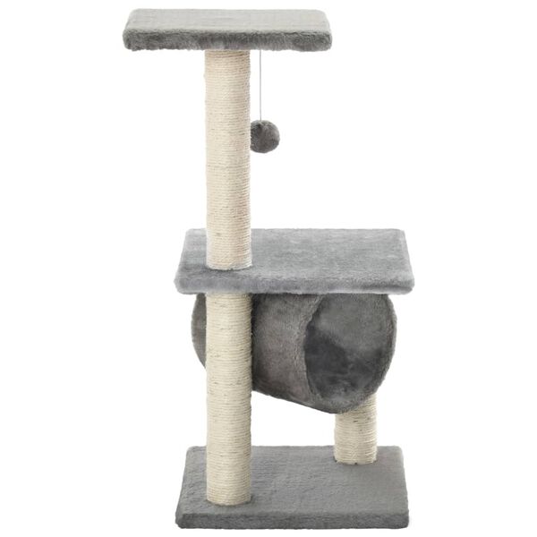 vidaXL Albero per Gatti con Tiragraffi in Sisal 65 cm Grigio