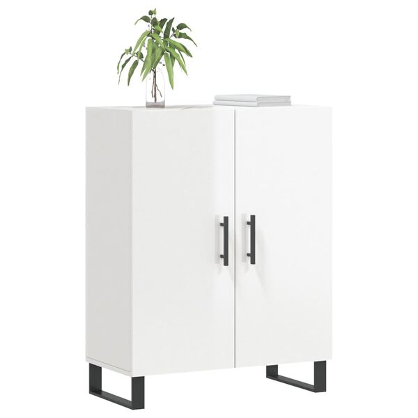 vidaXL Credenza 69,5x34x90 cm in Legno Multistrato Bianco Lucido