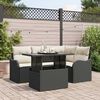 vidaXL Set Divano da Giardino 5 pcs Nero Rattan in Polipropilene