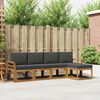vidaXL Set di divani da esterno con cuscino 5 pcs Naturale e Antracite