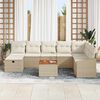 vidaXL Set Divano da Giardino con cuscino 9 pcs Beige Poly Rattan