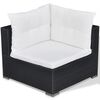 vidaXL Set Divani da Giardino 6 pz con Cuscini in Polyrattan Nero