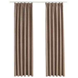vidaXL Tende Oscuranti con Ganci 2 pz Grigio Talpa 140x175 cm