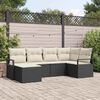vidaXL Set di divani con cuscino 6 pcs Nero polyrattan