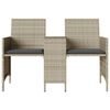 vidaXL Divano Giardino 2Posti Tavolo Sgabelli Grigio Chiaro Polyrattan