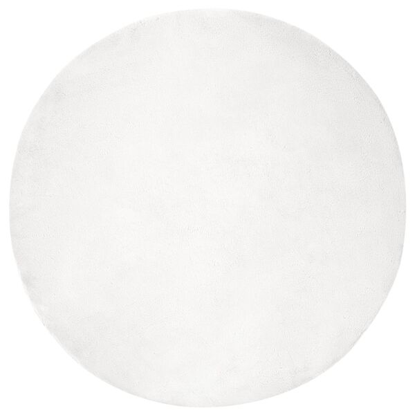 vidaXL Tappeto in Pelliccia Sintetica di Coniglio Olite Bianco &Oslash; 80 cm