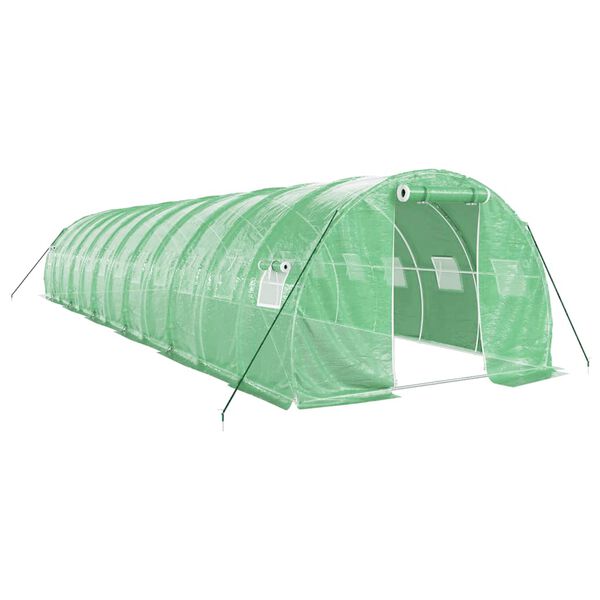 vidaXL Serra con Telaio in Acciaio Verde 36 m² 12x3x2 m