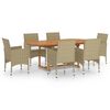 vidaXL Set Mobili da Pranzo per Giardino 7 pz in Polyrattan Beige