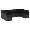vidaXL Set Divani da Giardino 9 pz con Cuscini Nero in Polyrattan
