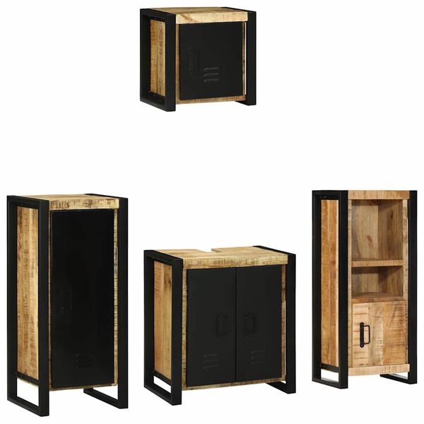 vidaXL Set di mobili per il bagno 4 pcs Legno di mango massello