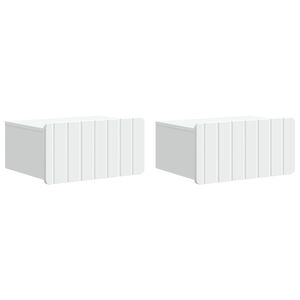 vidaXL Mobiletto da notte a muro 2 pcs Bianco 49 x 34,5 x 24 cm
