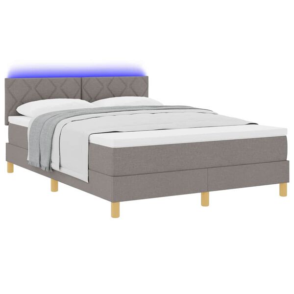 vidaXL Letto a Sorgente LED con materasso Talpa 160 x 200 cm Tessuto