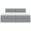 vidaXL Letto con testiera Grigio chiaro 200 x 200 cm Tessuto