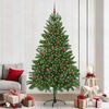 vidaXL Albero di Natale con 300 LED con supporto Verde 210 cm PE