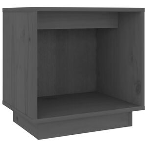 vidaXL Comodino Grigio 40x30x40 cm in Legno Massello di Pino