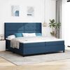 vidaXL Letto a molle con materasso Blu 200 x 200 cm Tessuto