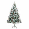 vidaXL Albero Natale Artificiale Incernierato con Pigne e Bacche 210cm