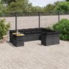 vidaXL Set Divani da Giardino 10pz con Cuscini in Polyrattan Nero