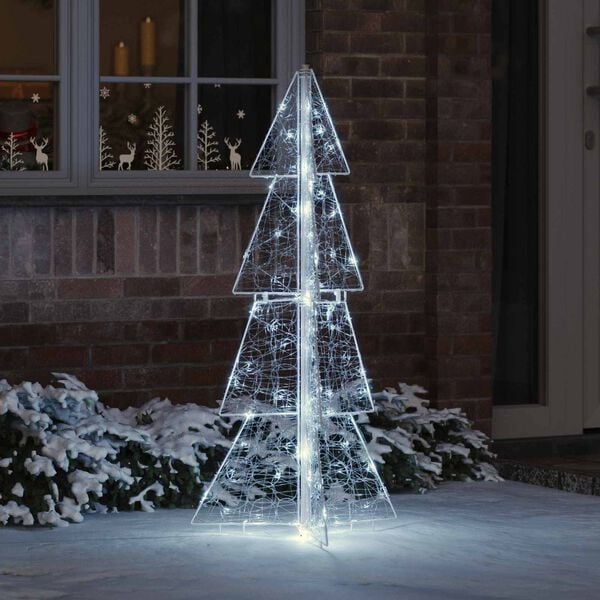 vidaXL Albero di Natale con 100 LED Bianco Freddo 120 cm Acrilico