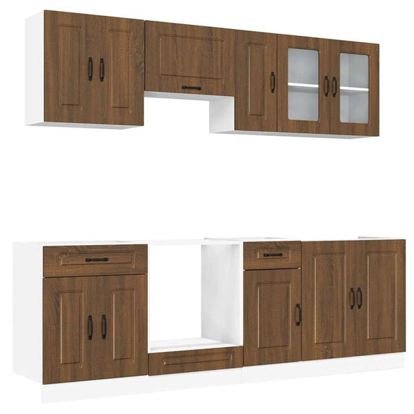 vidaXL Set Mobili da Cucina 8 pz Kalmar Rovere Marrone in Truciolato