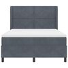 vidaXL Letto a molle con testiera Grigio scuro 140 x 190 cm Velluto
