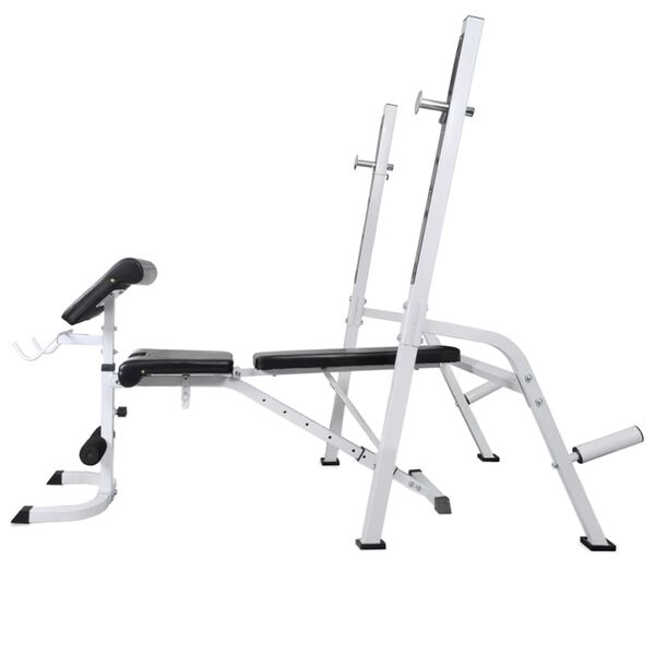 vidaXL Panca Multifunzione con Rack Bilanciere e Set Manubri 120 kg