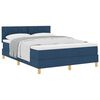 vidaXL Letto a molle con cuscino con testiera Blu 140 x 200 cm Tessuto