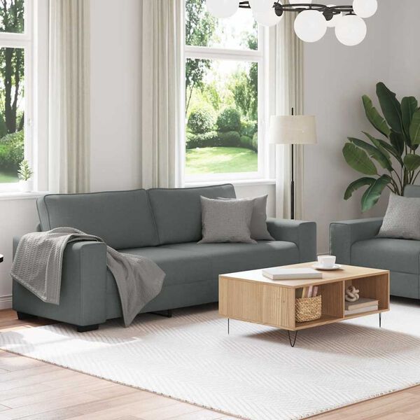 vidaXL Set di Divani 2 pz con Cuscini Grigio Scuro in Tessuto