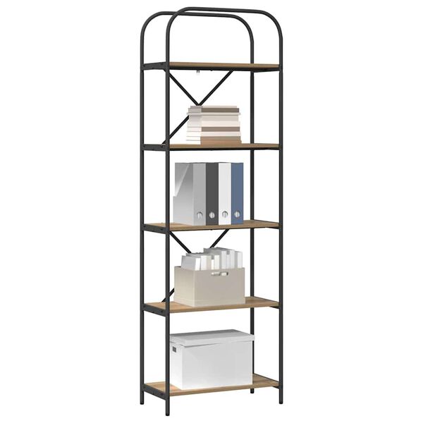 vidaXL Libreria Rovere artigianale 60 x 30 x 183 cm Legno multistrato