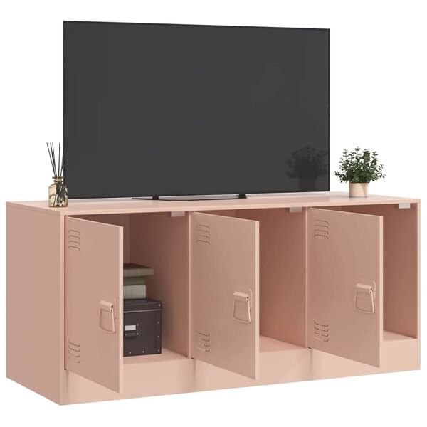 vidaXL Mobile Porta TV Rosa 99x39x44 cm in Acciaio