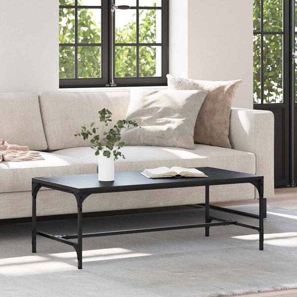 vidaXL Tavolino da salotto Rovere Nero 100 x 50 x 35 cm