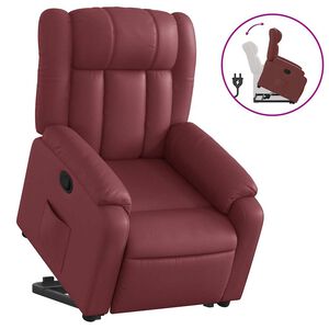 vidaXL Poltrona Alzapersona Reclinabile Rosso Vino in Similpelle