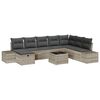 vidaXL Set Divano da Giardino 9 pz Grigio chiaro polyrattan