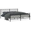 vidaXL Giroletto con Testiera e Pediera Metallo Nero 193x203 cm